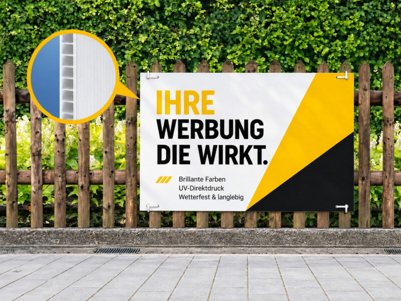 Hohlkammer-Zaunplakat-Kategorie Zaunplakat 120 x 80 cm